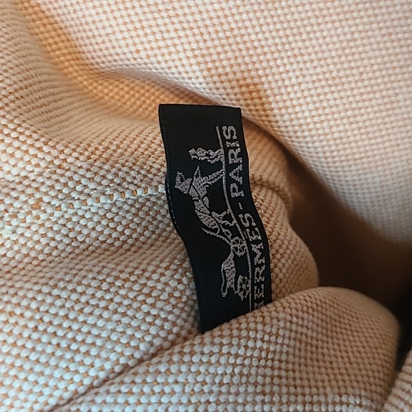 ❤HERMES TOILE FOURRE TOUT MM WOMEN'S CANVAS TOTE BAG ORANGE  ÉCRU TOILE H CANVAS - Picture 8 of 17